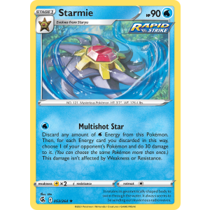 Rare Holo Starmie 53/264 Pokemon TCG Sword & Shield Fusion Strike