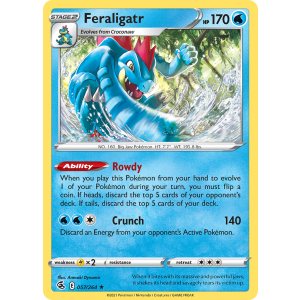 Rare Holo Feraligatr 57/264 Pokemon TCG Sword & Shield Fusion Strike