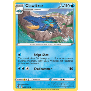 Clawitzer 75/264 Pokemon TCG Sword & Shield Fusion Strike