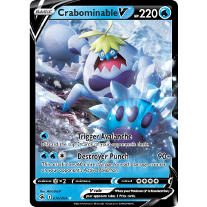 Rare Holo V Crabominable V 76/264 Pokemon TCG Sword & Shield Fusion Strike