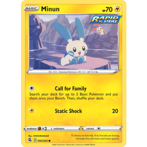 Minun 90/264 Pokemon TCG Sword & Shield Fusion Strike