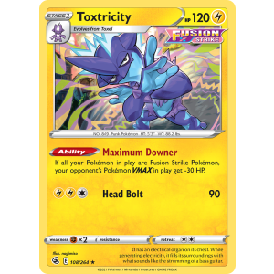 Rare Holo Toxtricity 108/264 Pokemon TCG Sword & Shield Fusion Strike