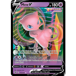 Rare Holo V Mew V 113/264 Pokemon TCG Sword & Shield Fusion Strike