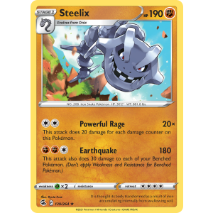 Rare Holo Steelix 139/264 Pokemon TCG Sword & Shield Fusion Strike