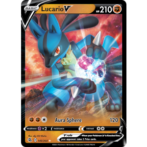 Rare Holo V Lucario V 146/264 Pokemon TCG Sword & Shield Fusion Strike