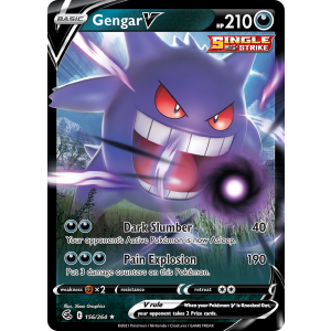 Rare Holo V Gengar V 156/264 Pokemon TCG Sword & Shield Fusion Strike