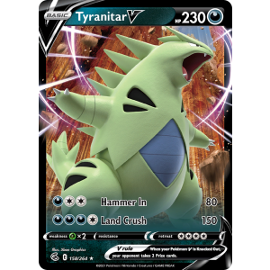 Rare Holo V Tyranitar V 158/264 Pokemon TCG Sword & Shield Fusion Strike