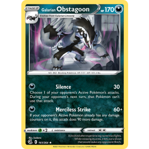 Rare Holo Galarian Obstagoon 161/264 Pokemon TCG Sword & Shield Fusion Strike