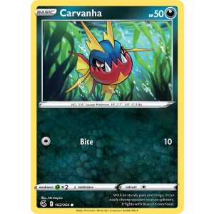 Carvanha 162/264 Pokemon TCG Sword & Shield Fusion Strike