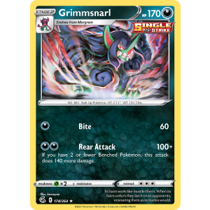 Rare Holo Grimmsnarl 178/264 Pokemon TCG Sword & Shield Fusion Strike