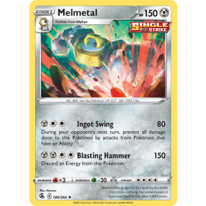 Rare Holo Melmetal 189/264 Pokemon TCG Sword & Shield Fusion Strike