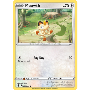 Meowth 199/264 Pokemon TCG Sword & Shield Fusion Strike