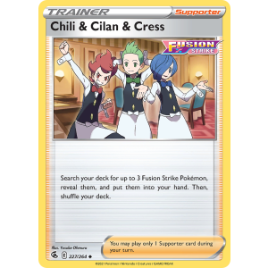 Chili & Cilan & Cress 227/264 Pokemon TCG Sword & Shield Fusion Strike