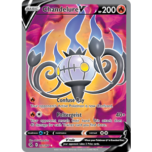 Rare Ultra Chandelure V 247/264 Pokemon TCG Sword & Shield Fusion Strike