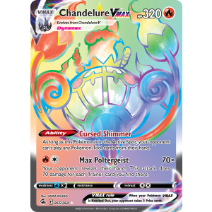 Rare Rainbow Chandelure VMAX 265/264 Pokemon TCG Sword & Shield Fusion Strike