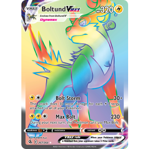 Rare Rainbow Boltund VMAX 267/264 Pokemon TCG Sword & Shield Fusion Strike