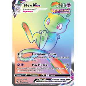 Rare Rainbow Mew VMAX 268/264 Pokemon TCG Sword & Shield Fusion Strike