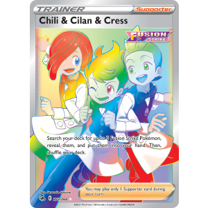 Rare Rainbow Chili & Cilan & Cress 273/264 Pokemon TCG Sword & Shield Fusion Strike