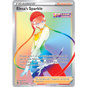 Rare Rainbow Elesa's Sparkle 275/264 Pokemon TCG Sword & Shield Fusion Strike