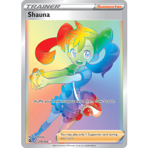 Rare Rainbow Shauna 278/264 Pokemon TCG Sword & Shield Fusion Strike