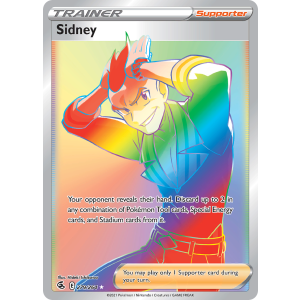 Rare Rainbow Sidney 279/264 Pokemon TCG Sword & Shield Fusion Strike