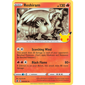 Reshiram 2/25 Pokemon TCG Sword & Shield Celebrations