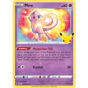 Rare Holo Mew 11/25 Pokemon TCG Sword & Shield Celebrations