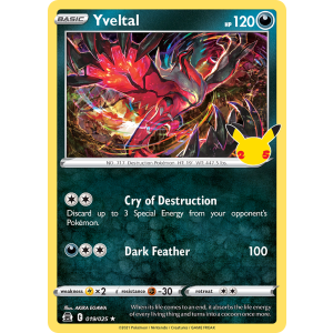 Yveltal 19/25 Pokemon TCG Sword & Shield Celebrations