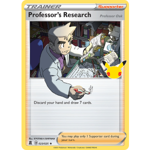 Rare Holo Professor's Research Professor Oak 23/25 Pokemon TCG Sword & Shield Celebrations