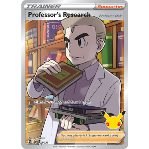 Rare Ultra Professor's Research Professor Oak 24/25 Pokemon TCG Sword & Shield Celebrations