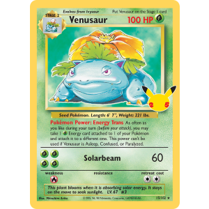 Classic Collection Venusaur 15/25 Pokemon TCG Sword & Shield Celebrations: Classic Collection