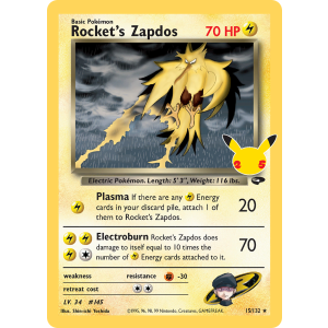 Classic Collection Rocket's Zapdos 15/25 Pokemon TCG Sword & Shield Celebrations: Classic Collection