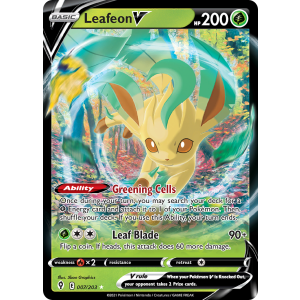 Rare Holo V Leafeon V 7/203 Pokemon TCG Sword & Shield Evolving Skies