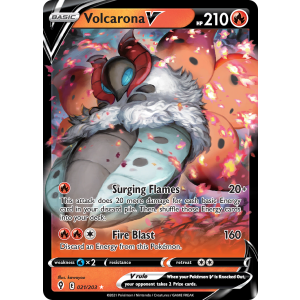 Rare Holo V Volcarona V 21/203 Pokemon TCG Sword & Shield Evolving Skies