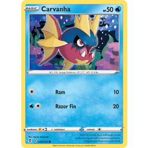 Carvanha 35/203 Pokemon TCG Sword & Shield Evolving Skies