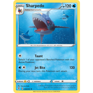 Sharpedo 36/203 Pokemon TCG Sword & Shield Evolving Skies