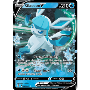 Rare Holo V Glaceon V 40/203 Pokemon TCG Sword & Shield Evolving Skies