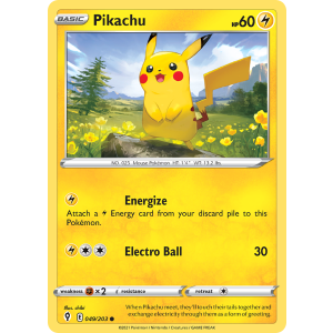 Pikachu 49/203 Pokemon TCG Sword & Shield Evolving Skies