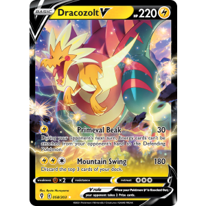 Rare Holo V Dracozolt V 58/203 Pokemon TCG Sword & Shield Evolving Skies