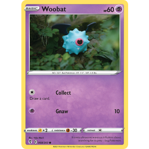 Woobat 68/203 Pokemon TCG Sword & Shield Evolving Skies