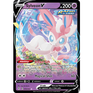 Rare Holo V Sylveon V 74/203 Pokemon TCG Sword & Shield Evolving Skies