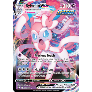 Rare Holo VMAX Sylveon VMAX 75/203 Pokemon TCG Sword & Shield Evolving Skies