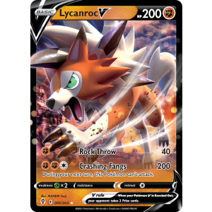 Rare Holo V Lycanroc V 91/203 Pokemon TCG Sword & Shield Evolving Skies