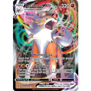 Rare Holo VMAX Lycanroc VMAX 92/203 Pokemon TCG Sword & Shield Evolving Skies