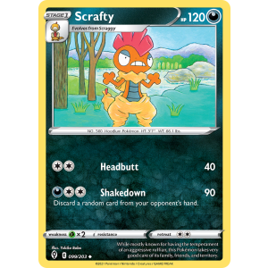 Scrafty 99/203 Pokemon TCG Sword & Shield Evolving Skies