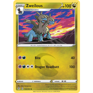 Zweilous 114/203 Pokemon TCG Sword & Shield Evolving Skies