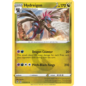 Rare Holo Hydreigon 115/203 Pokemon TCG Sword & Shield Evolving Skies