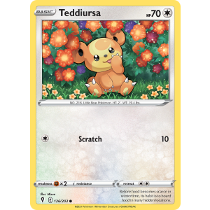 Teddiursa 126/203 Pokemon TCG Sword & Shield Evolving Skies