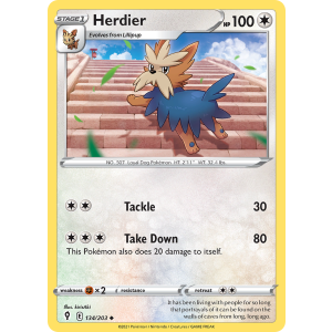 Herdier 134/203 Pokemon TCG Sword & Shield Evolving Skies