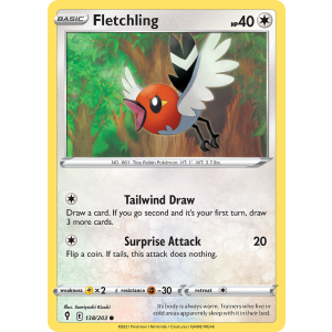 Fletchling 138/203 Pokemon TCG Sword & Shield Evolving Skies